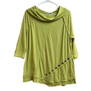 Soft Surroundings Green Cowl Neck Top Tunic Medium